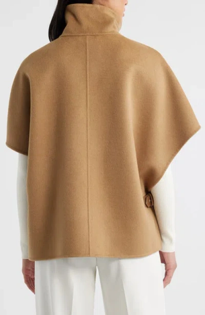 Michael Kors Double Face Wool Blend Cape In Gray