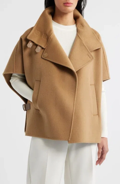 Michael Kors Double Face Wool Blend Cape In Gray