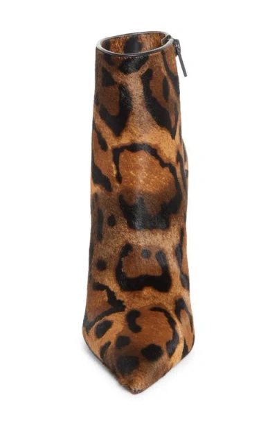 Christian Louboutin Miss Z 100mm Leopard Pony Hair Ankle Boots In Brown