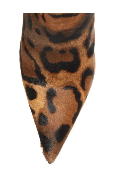 Christian Louboutin Miss Z 100mm Leopard Pony Hair Ankle Boots In Brown