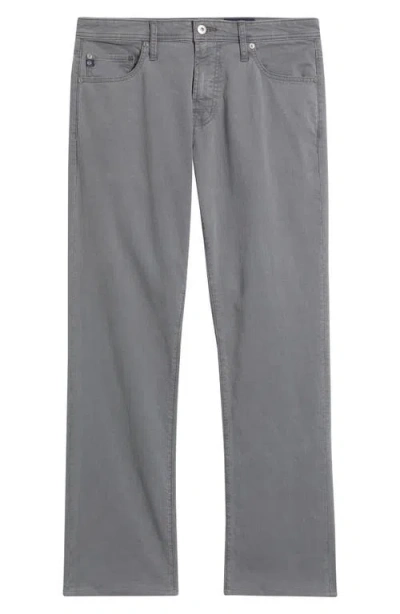 Ag Everett Sueded Stretch Sateen Slim Straight Leg Pants In Sulfur Bayside Road