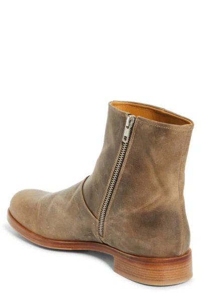 Common Projects Waxed Leather Zip Boot In Brown