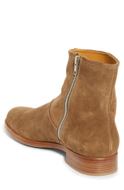 Common Projects Zipped Boot Ankle Boots In Camel Suede In Brown
