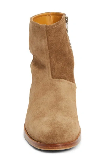 Common Projects Zipped Boot Ankle Boots In Camel Suede In Brown