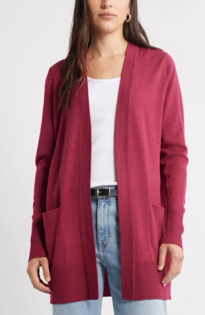 Caslonr Caslon(r) Everyday Open Front Cardigan In Red
