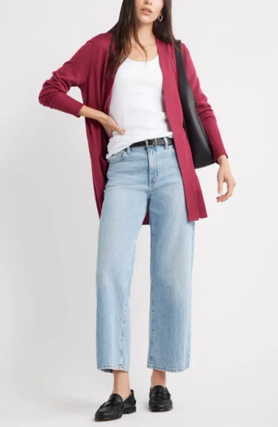 Caslonr Caslon(r) Everyday Open Front Cardigan In Red