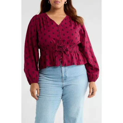 Treasure & Bond Tied Peplum Top In Purple