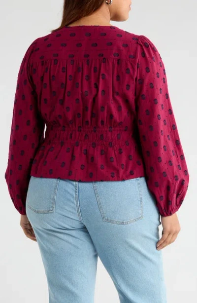 Treasure & Bond Tied Peplum Top In Purple