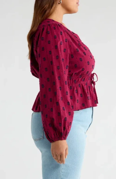 Treasure & Bond Tied Peplum Top In Purple