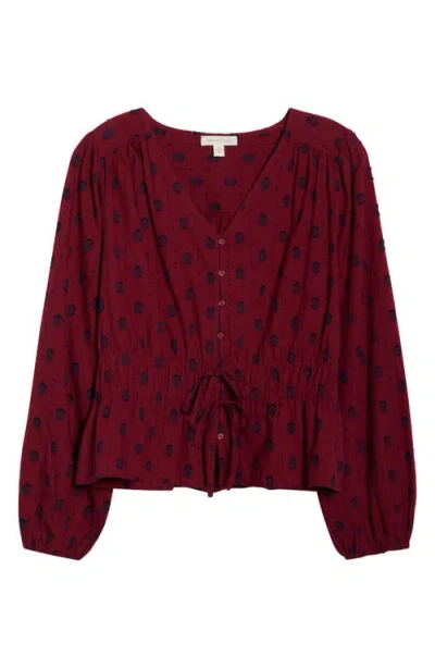 Treasure & Bond Tied Peplum Top In Purple