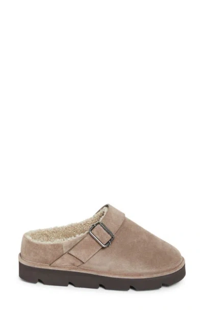 Brunello Cucinelli Monili Trim Genuine Shearling Lined Clog In Multi