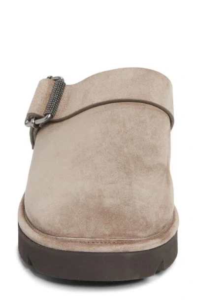 Brunello Cucinelli Monili Trim Genuine Shearling Lined Clog In Multi