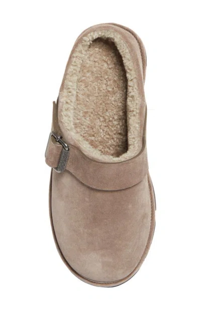 Brunello Cucinelli Monili Trim Genuine Shearling Lined Clog In Multi