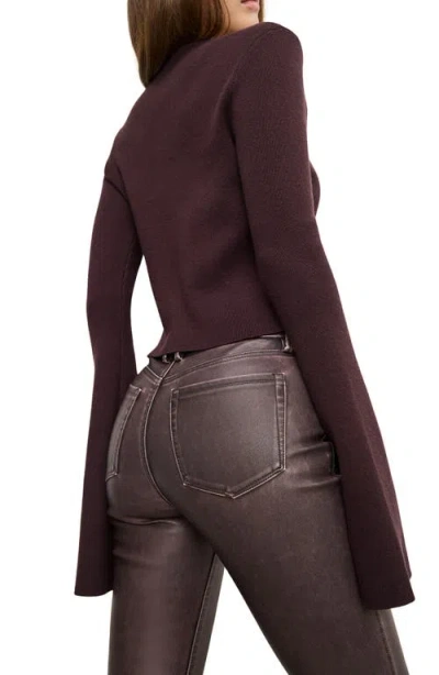 Good American Bell Sleeve Cardigan In Red