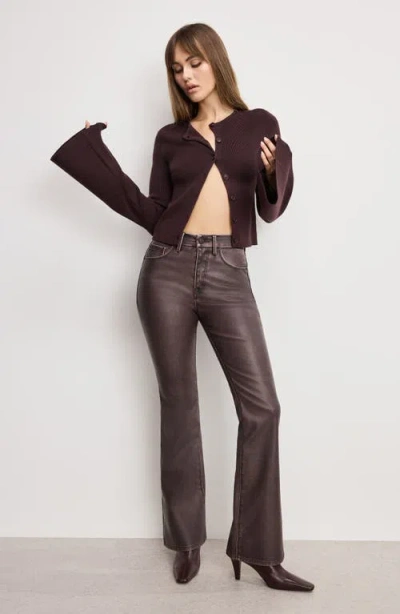 Good American Bell Sleeve Cardigan In Red