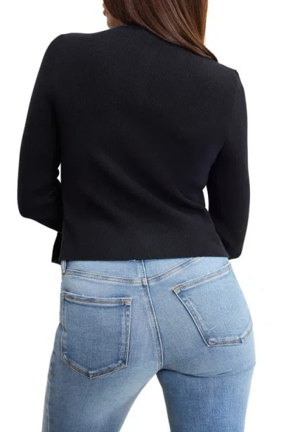 Good American Bell Sleeve Cardigan In Black