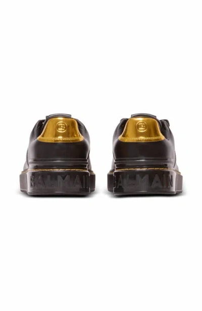 Balmain Sneakers 'court' Gold-tone Detail In Black