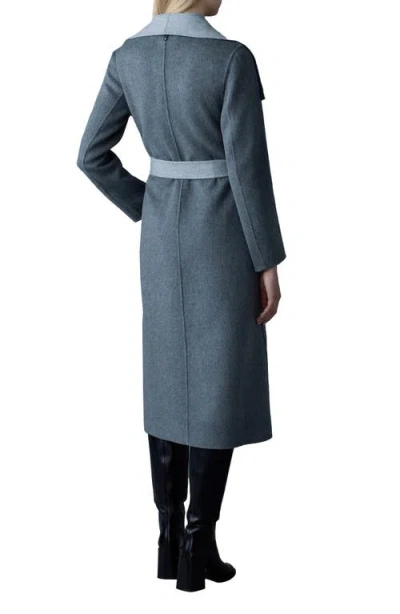 Mackage Mai Wool Belted Wrap Coat In Blue