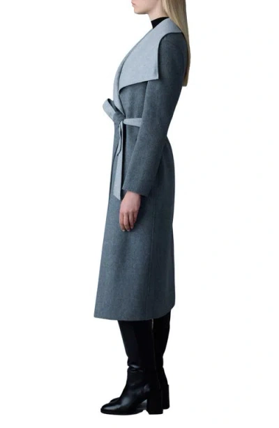 Mackage Mai Wool Belted Wrap Coat In Blue