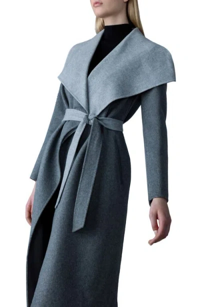 Mackage Mai Wool Belted Wrap Coat In Blue