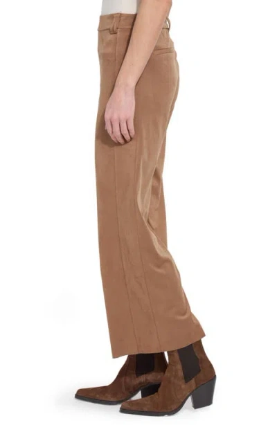 Lyssé Vionette Vegan Suede Wide Leg Trouser Pants In Camel In Nude