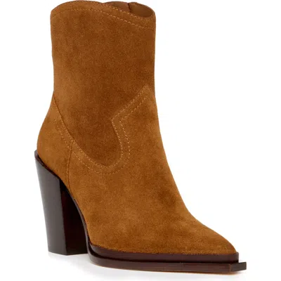 Paige Posey Block Heel Bootie In Brown