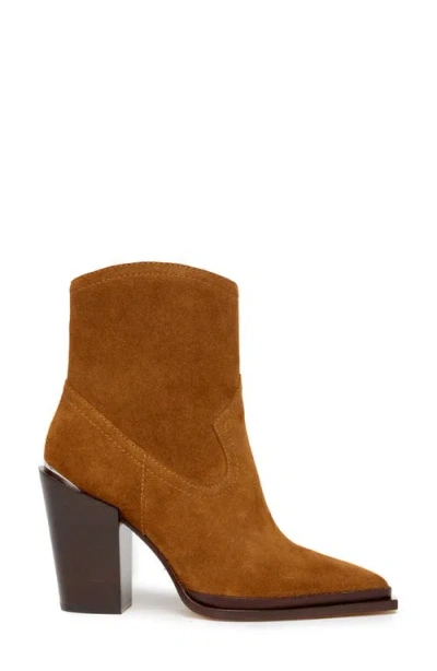 Paige Posey Block Heel Bootie In Brown