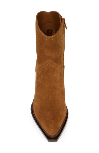 Paige Posey Block Heel Bootie In Brown