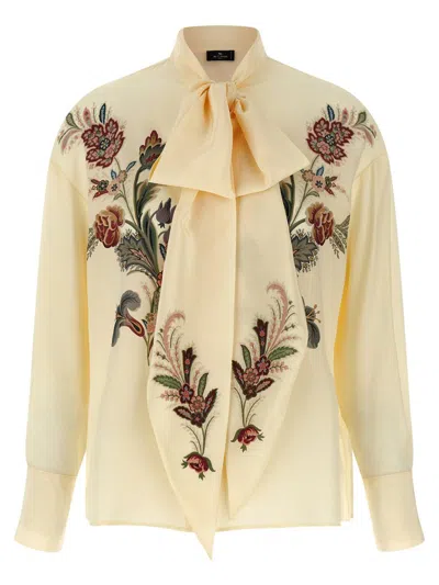 Etro Silk Blouse With Placed Print In Multi