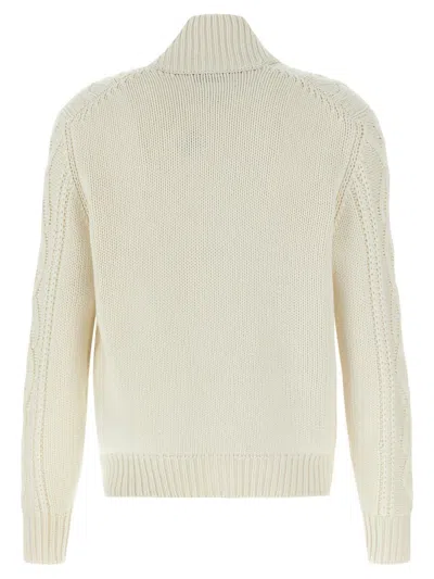Brunello Cucinelli Cashmere Cardigan With Cable Knit Design In Neutral