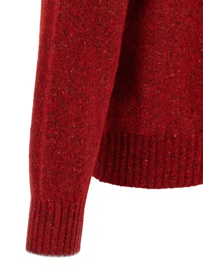 Brunello Cucinelli Cozy High Neck Knit Pullover In Red