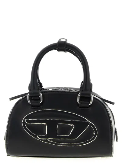 Diesel 1dr Dome-leather Bowling Bag In Black