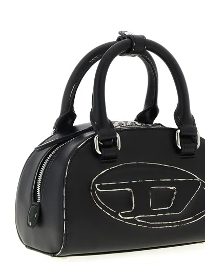 Diesel 1dr Dome-leather Bowling Bag In Black