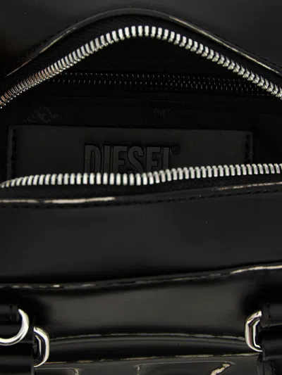 Diesel 1dr Dome-leather Bowling Bag In Black