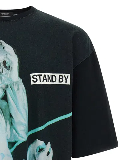 Undercover Graphic Print Crew Neck Short Sleeve T-shirt In Black