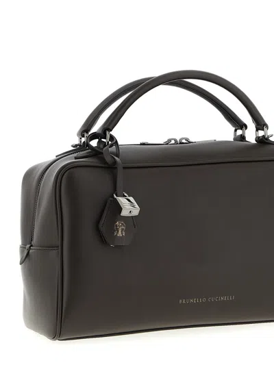 Brunello Cucinelli Medium Handbag Boston Explorer Style In Brown