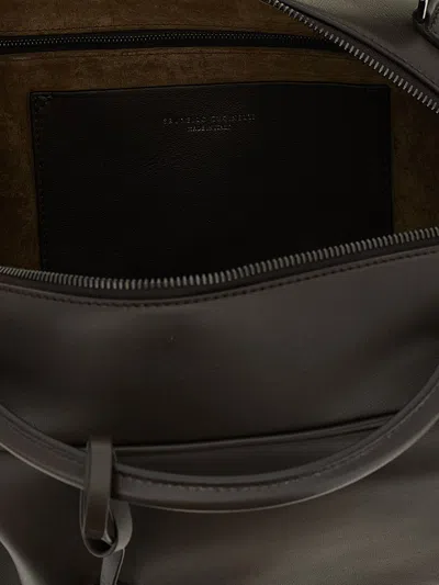 Brunello Cucinelli Medium Handbag Boston Explorer Style In Brown