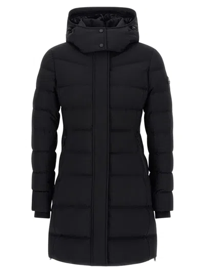 Moose Knuckles Watershed 3 Water Resistant 800 Fill Power Down Puffer Coat With Genuine Shearling Tr In Black
