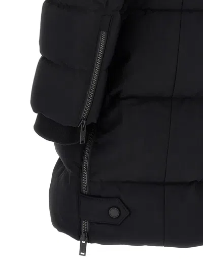 Moose Knuckles Watershed 3 Water Resistant 800 Fill Power Down Puffer Coat With Genuine Shearling Tr In Black
