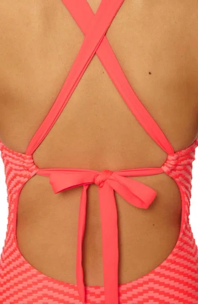 Becca Women's Connect Corset Lace-up One-piece Swimsuit In Red