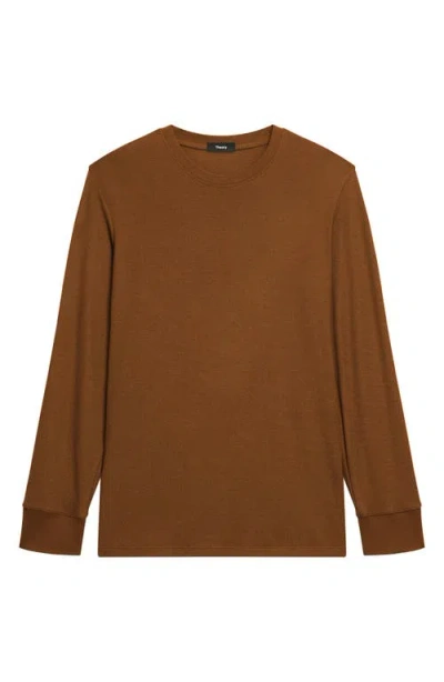 Theory Essential Long Sleeve T-shirt In Brown