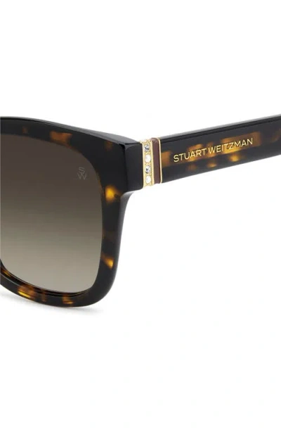 Stuart Weitzman 53mm Gradient Square Sunglasses In Brown