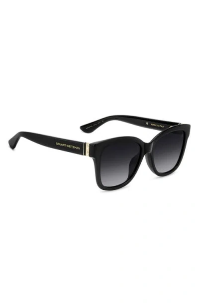 Stuart Weitzman 53mm Gradient Square Sunglasses In Black