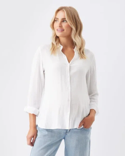 Ripe Maternity Clara Relaxed Button Up Shirt In White