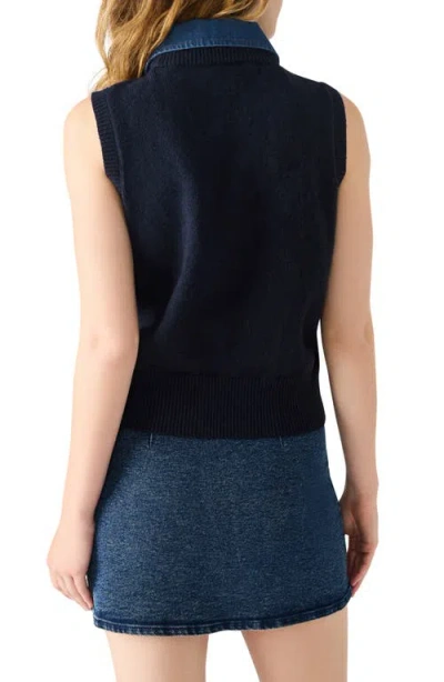 Steve Madden Jeane Sweater Vest In Blue
