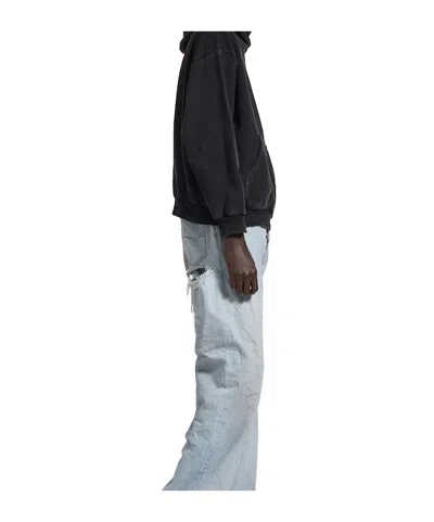 Balenciaga Hoodie With Front Pocket And Ribbed Cuffs In Black