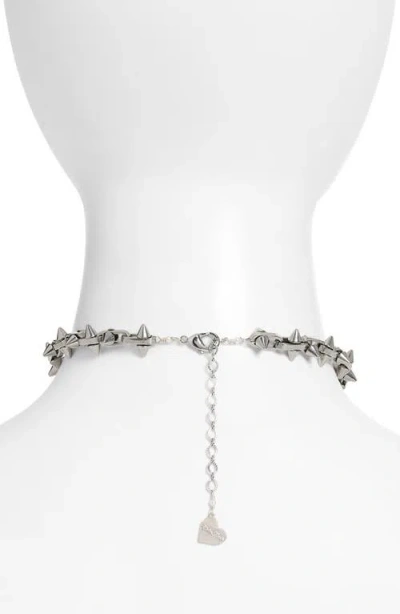 Vidakush Sterling Silver Spike Chocker In Silver