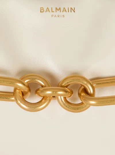 Balmain Medium Sync Bag In Calfskin Leather In Sand