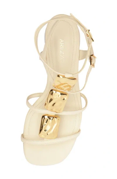 Arezzo Women's Gretta Gold Elegance Flat Sandals In Multi