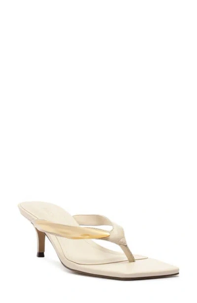 Arezzo Gia Mid Genuine Calf Hair Flip Flop In Neutral